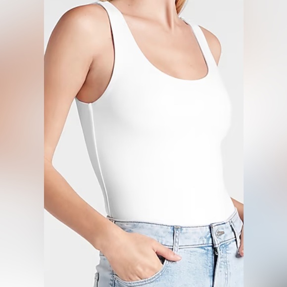 Express Tops - Body Contour Compression Scoop Neck Body Suit